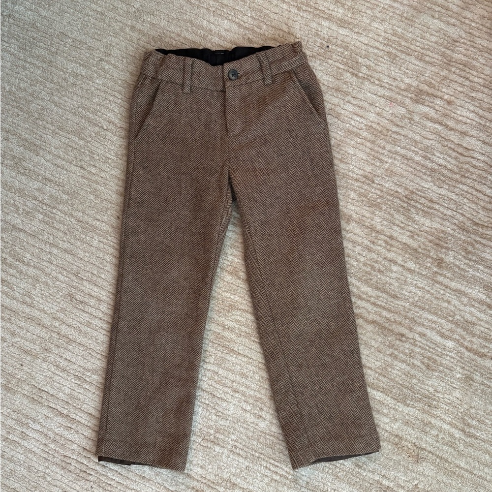 Janie and Jack boys herringbone brown pants size 5